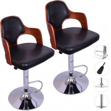 2x Ludstone Bar Stools Faux Leather Barstool Kitchen Pub Stool Breakfast Bar Chair